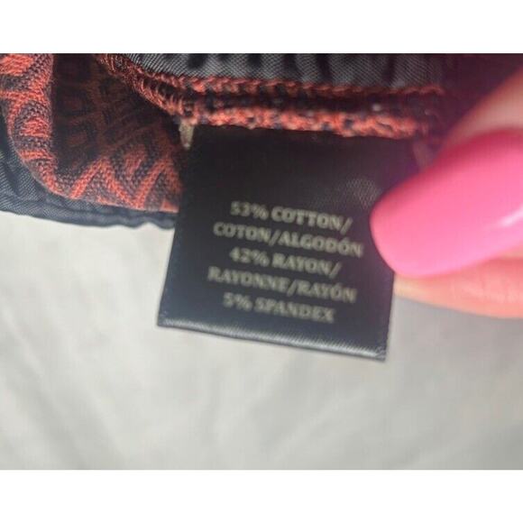 Ann Taylor Womens Size 8 Devin Fit Crop Ankle Pants Slacks Black Maroon (a1) - Picture 7 of 7